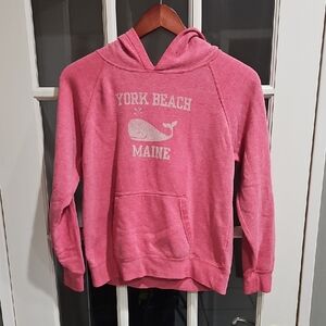 Pink Kids Hoodie with Whale Print